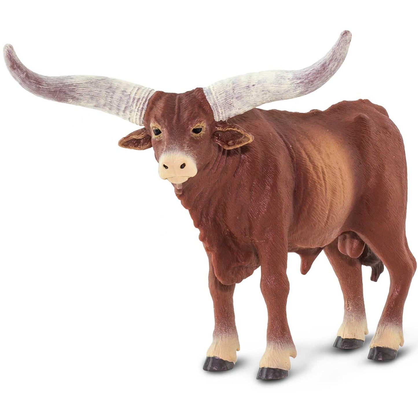 Safari Ltd. Watusi Bull Figurine – 6-inch Plastic Farm Animal Toy for Kids 3+