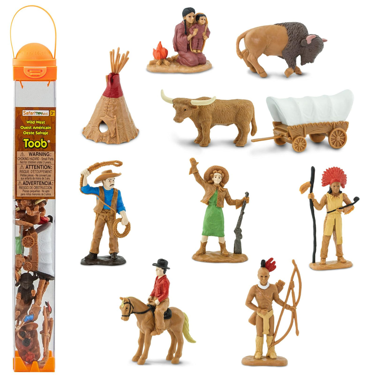 Safari Ltd. Wild West TOOB - 12 Hand-Painted Figurines for Imaginative Play
