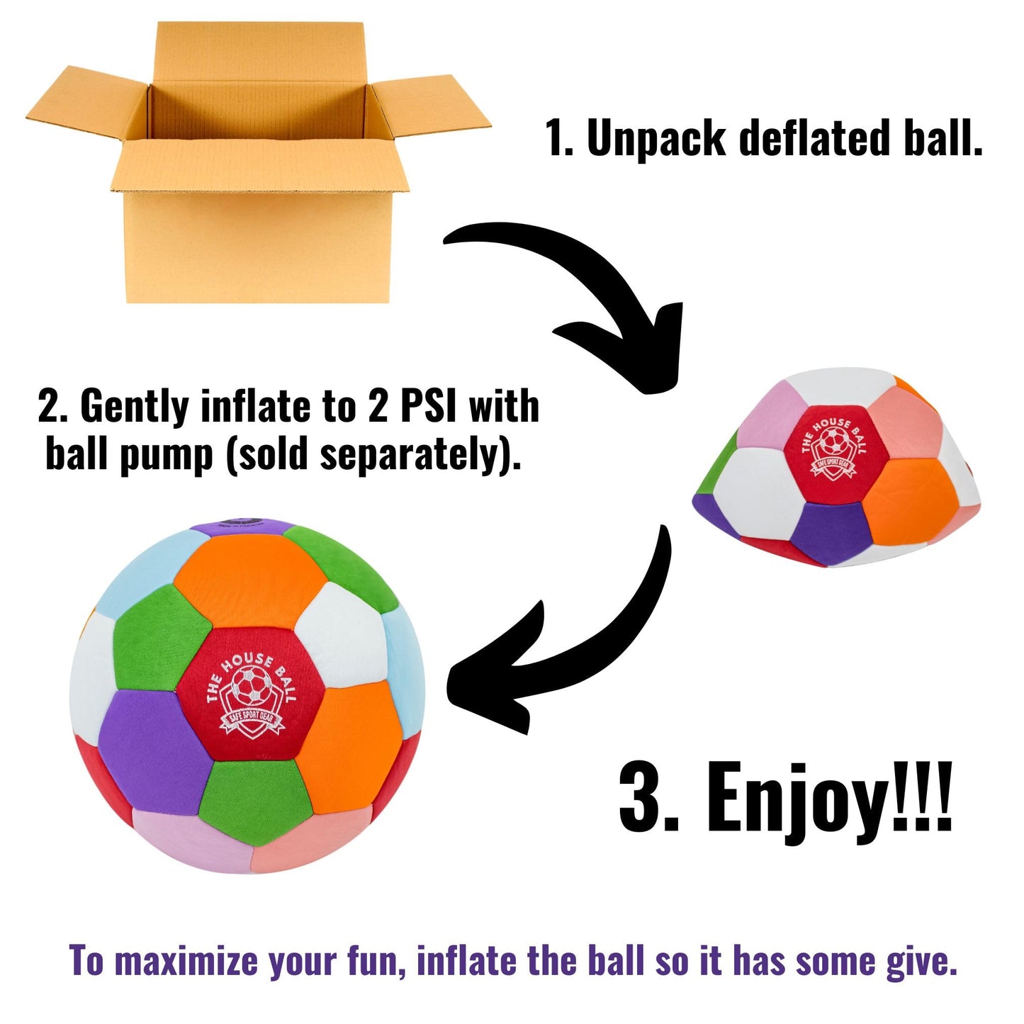 Safe Sport Gear The House Ball Size 4 – Original Soft Indoor Soccer Ball for Wall-Friendly Play