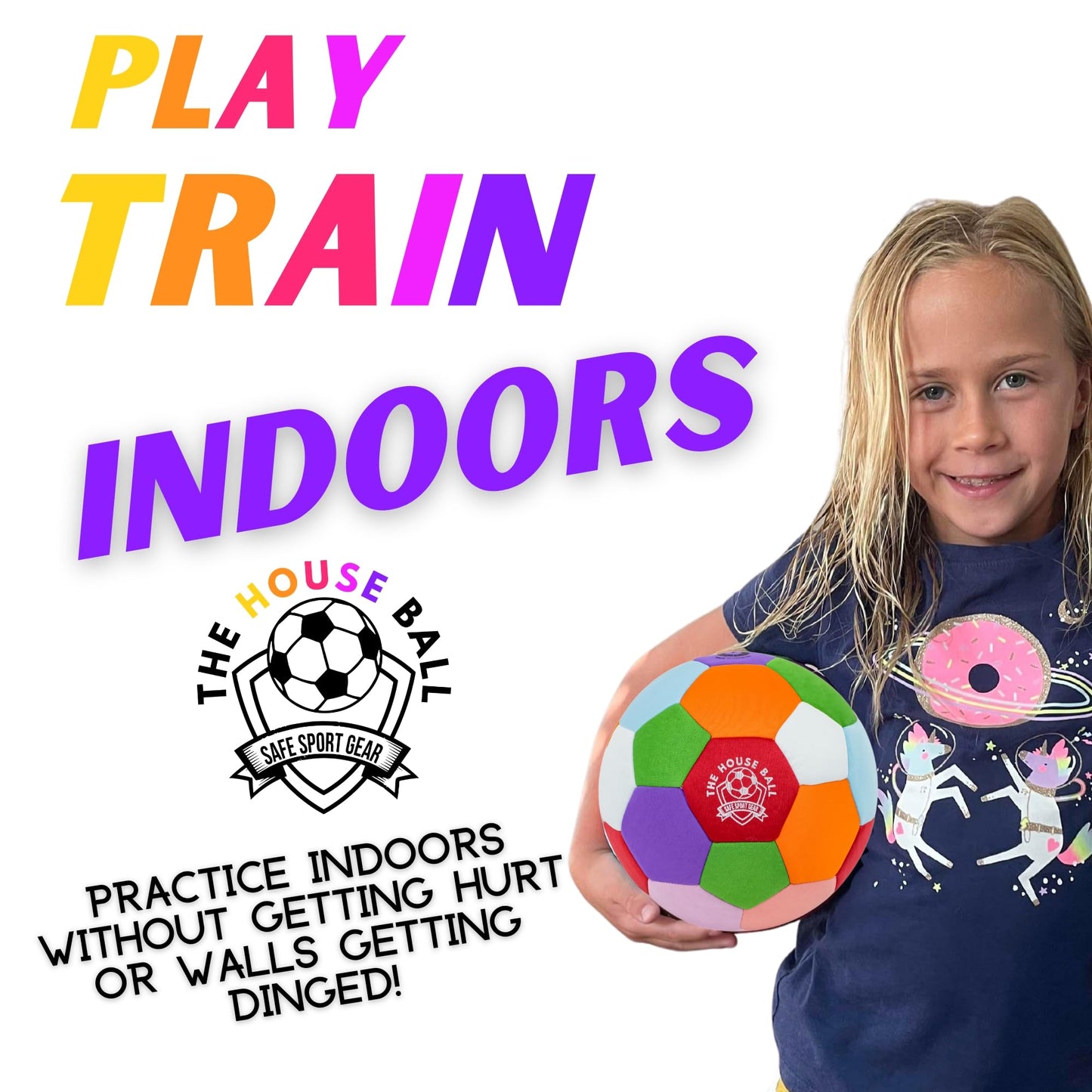 Safe Sport Gear The House Ball Size 4 – Original Soft Indoor Soccer Ball for Wall-Friendly Play