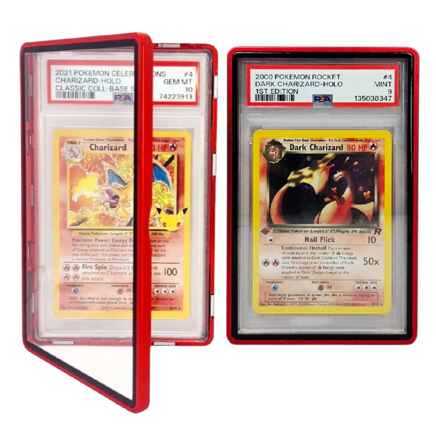Safeguard TCG Solutions Metal PSA Slab Bumper Case - UV Resistant, Red