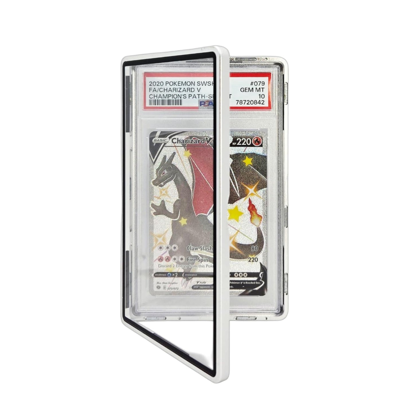 Safeguard TCG Solutions Metal PSA Slab Bumper Case – UV Resistant, Stackable Magnetic Aluminum Case for Graded Cards (Metallic Silver)