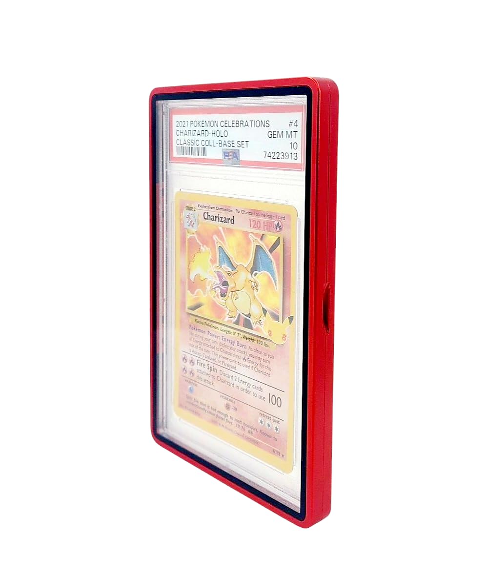 Safeguard TCG Solutions Metal PSA Slab Bumper Case - UV Resistant, Red