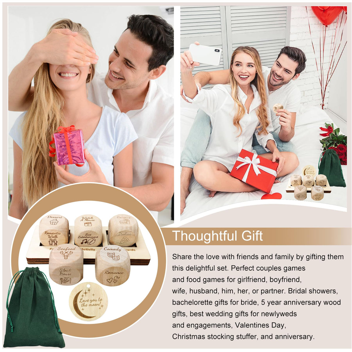 Safoezy Valentines Date Night Dice – Couples Gift for Him & Her