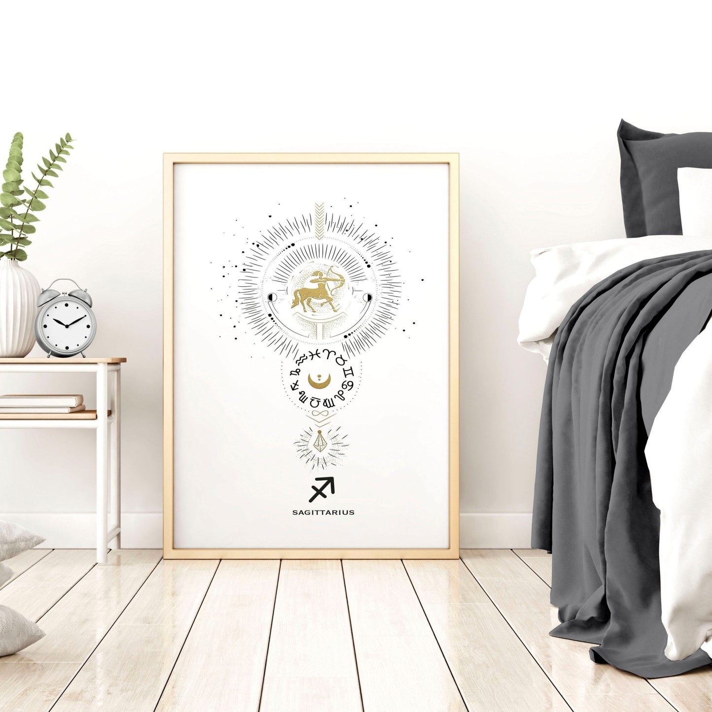 Sagittarius zodiac framed wall art print
