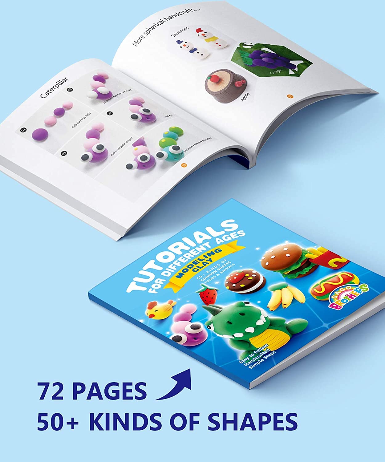 Sago Brothers 36 Colors Air Dry Clay – Soft Modeling Kit with Tools & Tutorial (Ages 3-12)