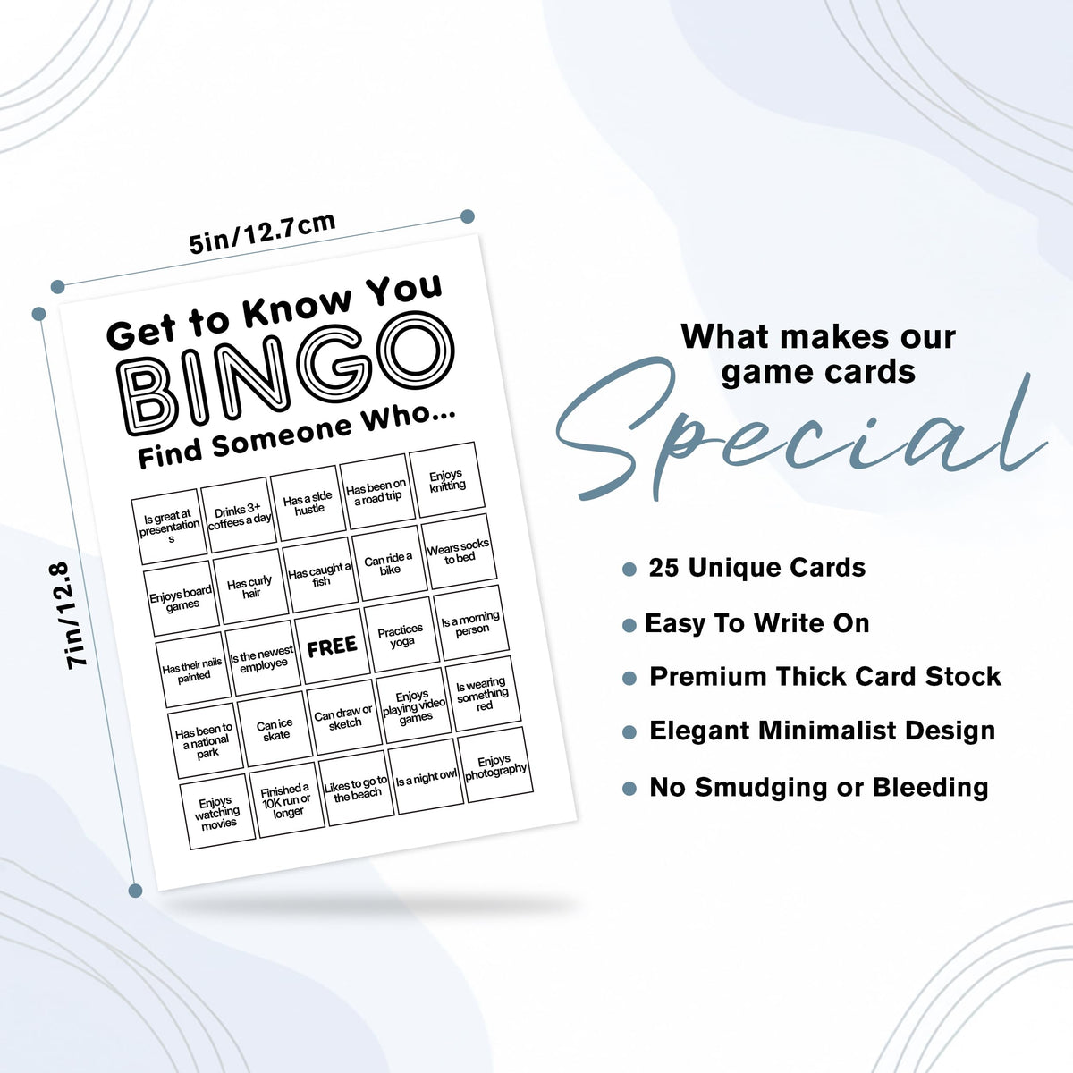 Sahjzk Office Bingo Cards – 25 Unique 5x7 Cards for Adults | Ice Breakers & Team Building