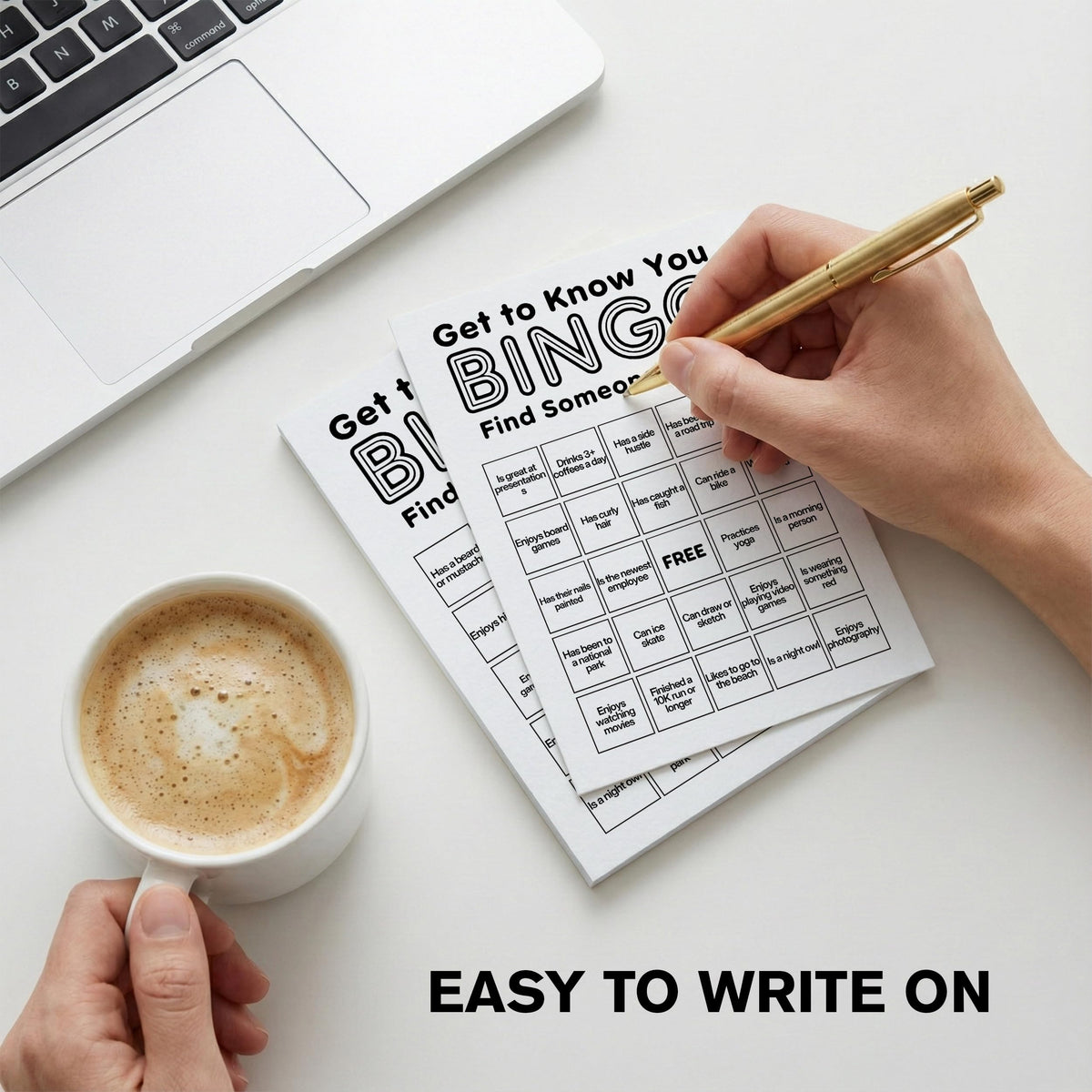 Sahjzk Office Bingo Cards – 25 Unique 5x7 Cards for Adults | Ice Breakers & Team Building
