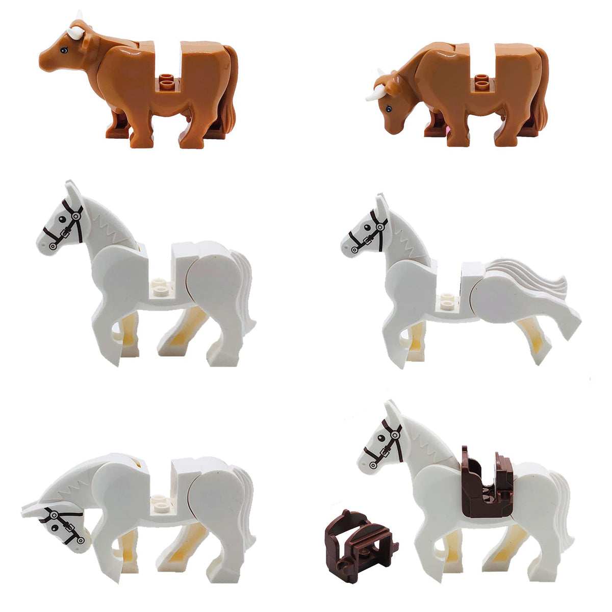 SAIBURAZ 39 PCS Friend Animals Figures Set – Building Block Farm Zoo Toys for Kids 6+