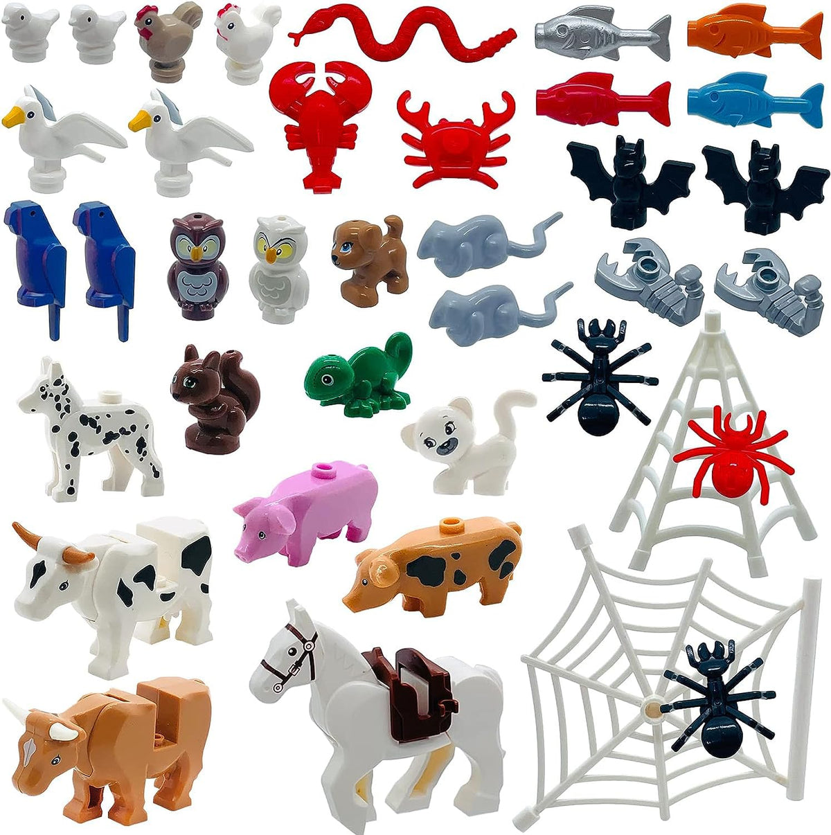 SAIBURAZ 39 PCS Friend Animals Figures Set – Building Block Farm Zoo Toys for Kids 6+