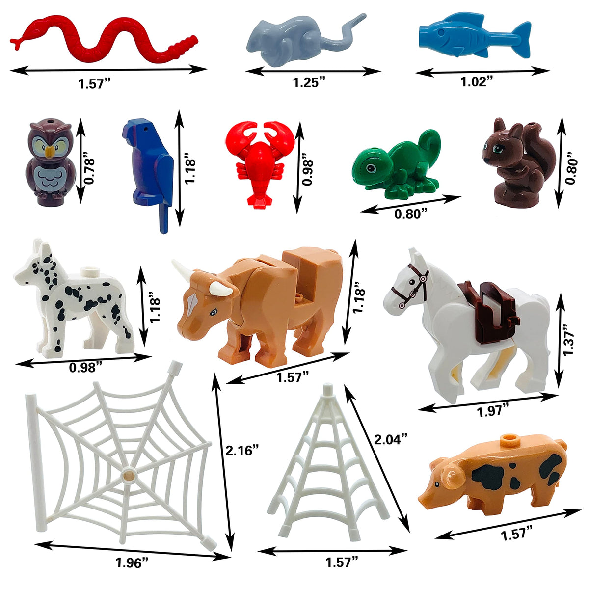 SAIBURAZ 39 PCS Friend Animals Figures Set – Building Block Farm Zoo Toys for Kids 6+
