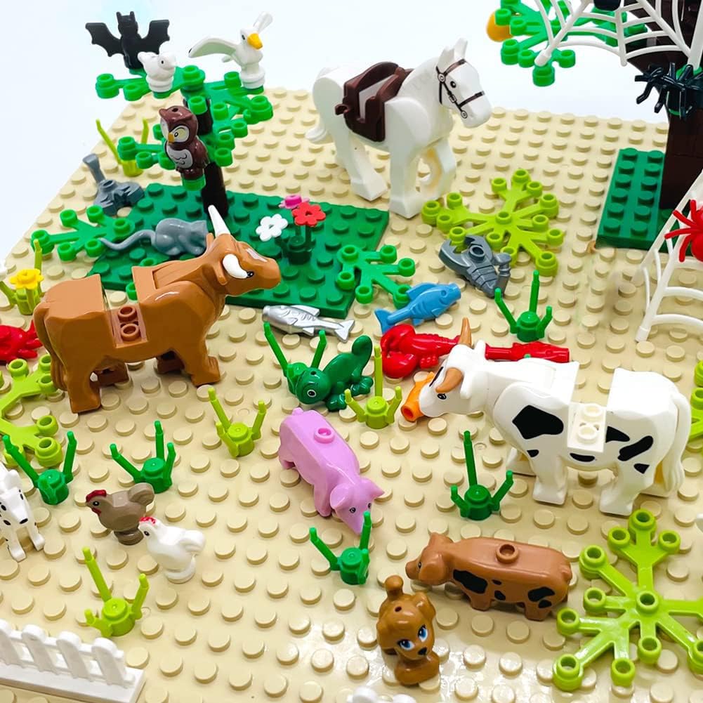 SAIBURAZ 39 PCS Friend Animals Figures Set – Building Block Farm Zoo Toys for Kids 6+