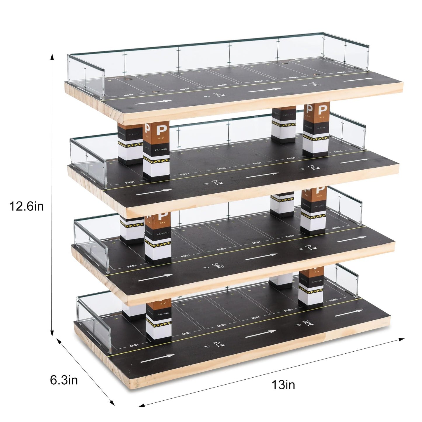 Saichotoy Display Case for Hot Wheels & Matchbox 1:64 - 4-Level Parking Garage Diorama