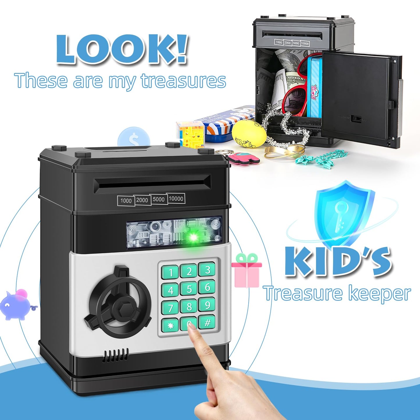 Saidrip Piggy Bank for Kids — Electronic Money Saving Box (Ages 6-13)