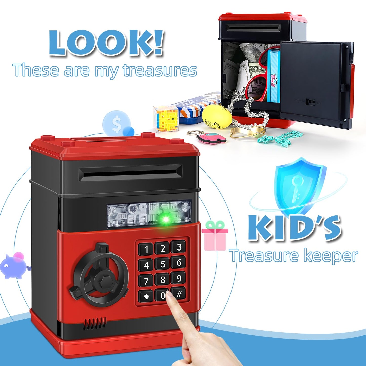 Saidrip Piggy Bank for Kids – Password Protected Saving Box for Ages 6–13