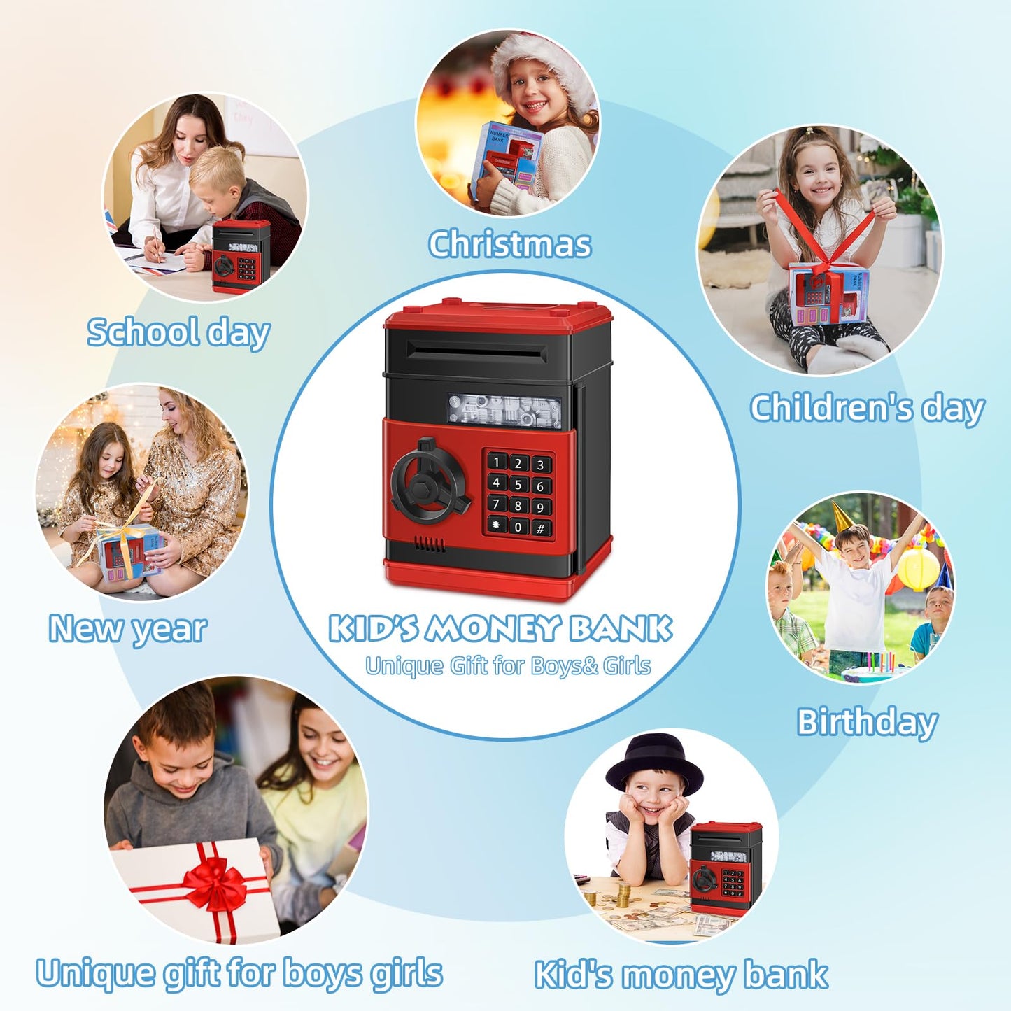 Saidrip Piggy Bank for Kids – Password Protected Saving Box for Ages 6–13