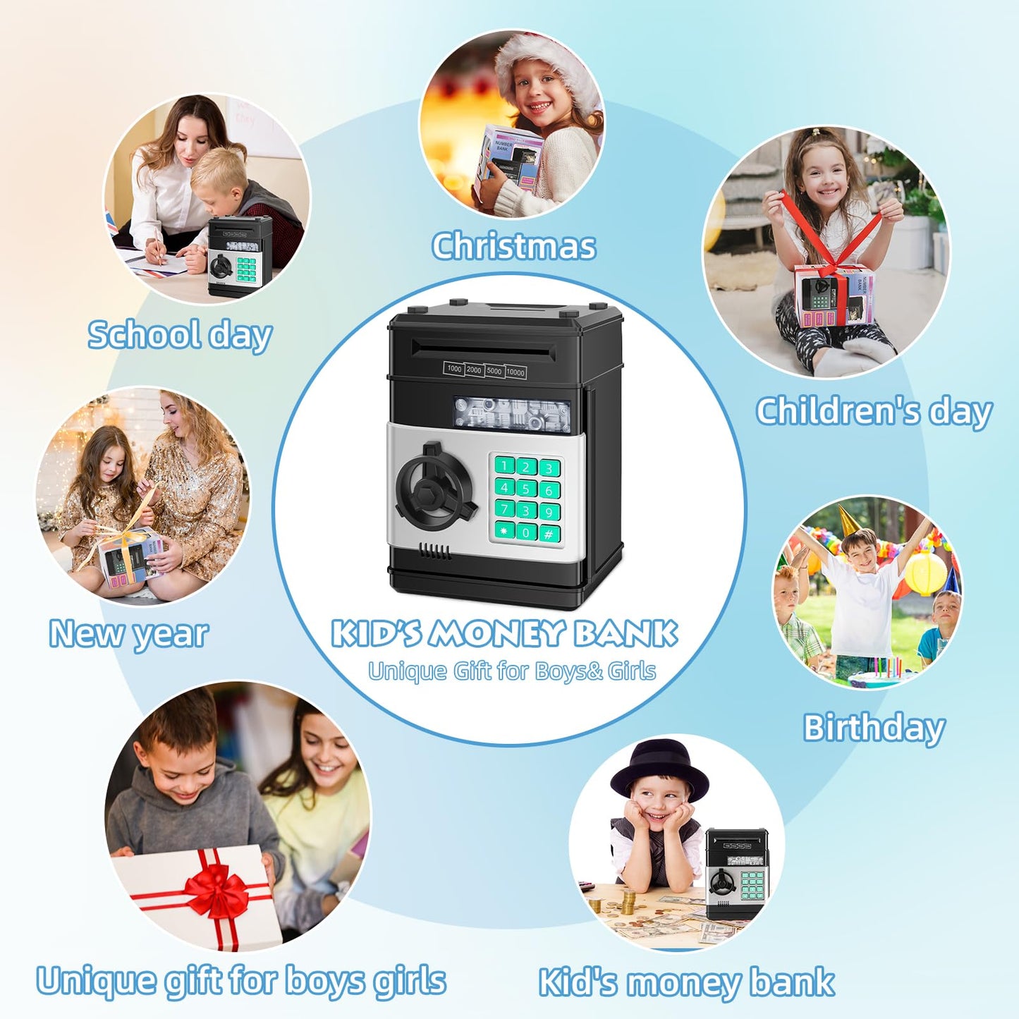 Saidrip Piggy Bank for Kids — Electronic Money Saving Box (Ages 6-13)
