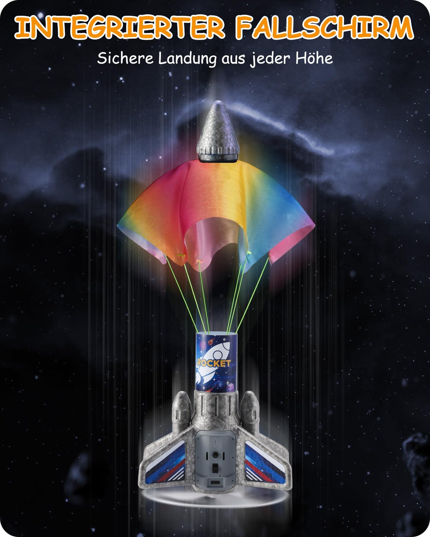 SainSmart Jr. Rocket Launcher for Kids - Upgraded 200 ft Self-Launching LED Rocket Toy
