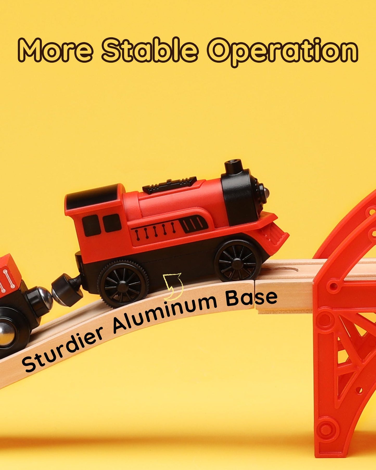 SainSmart Jr. Magnetic Motorized Wooden Train Set – 2-Pack, Compatible with Major Brands