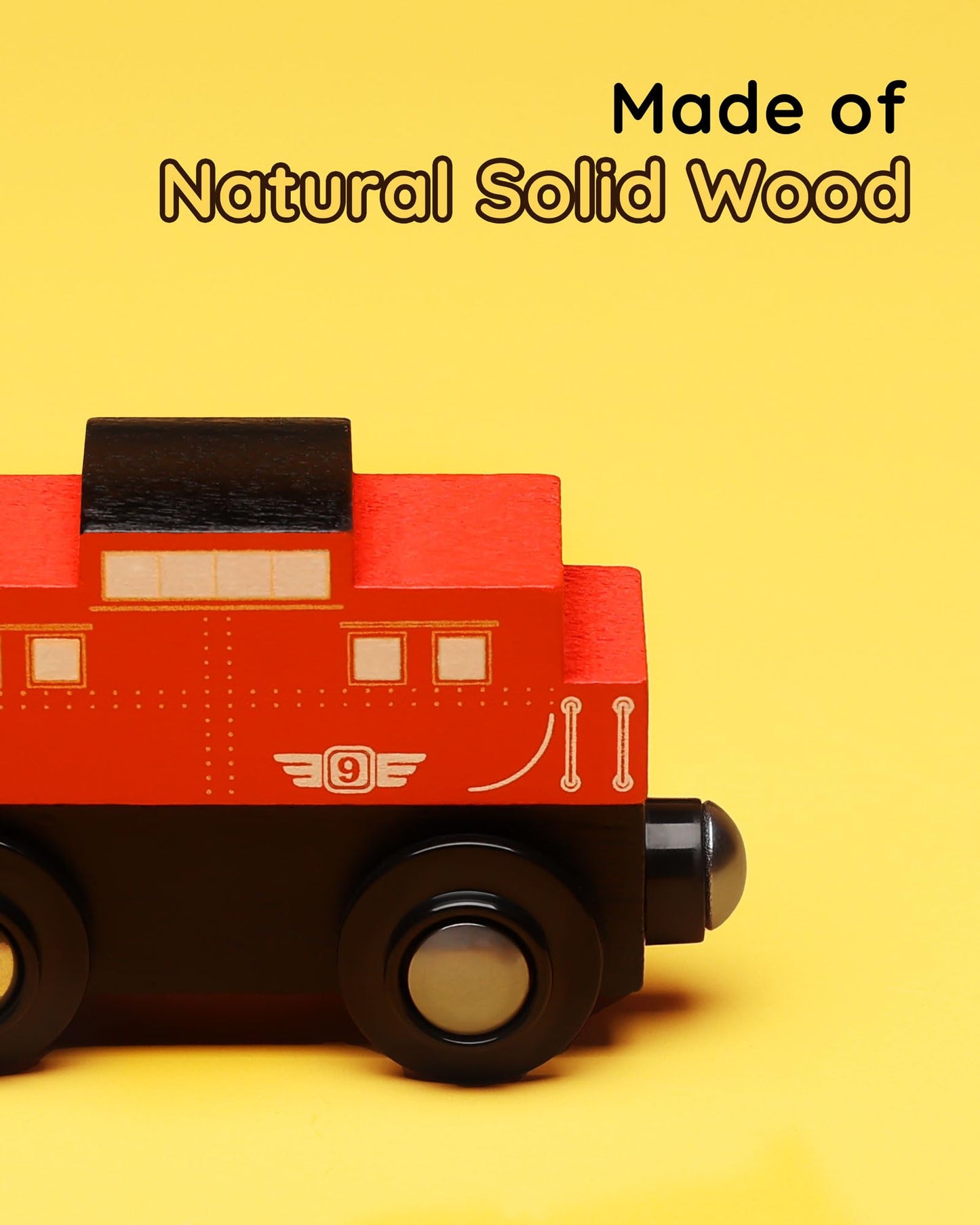 SainSmart Jr. Magnetic Motorized Wooden Train Set – 2-Pack, Compatible with Major Brands