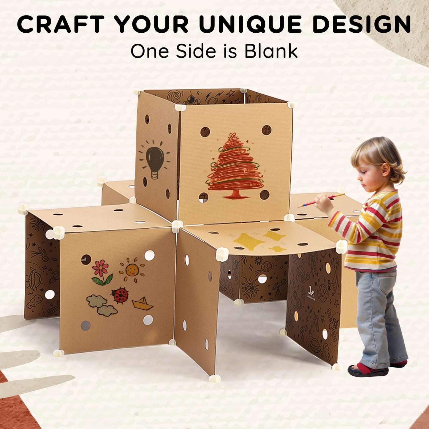 SainSmart Jr. Fort Building Kit – All-in-One Cardboard Fort Kit for Kids