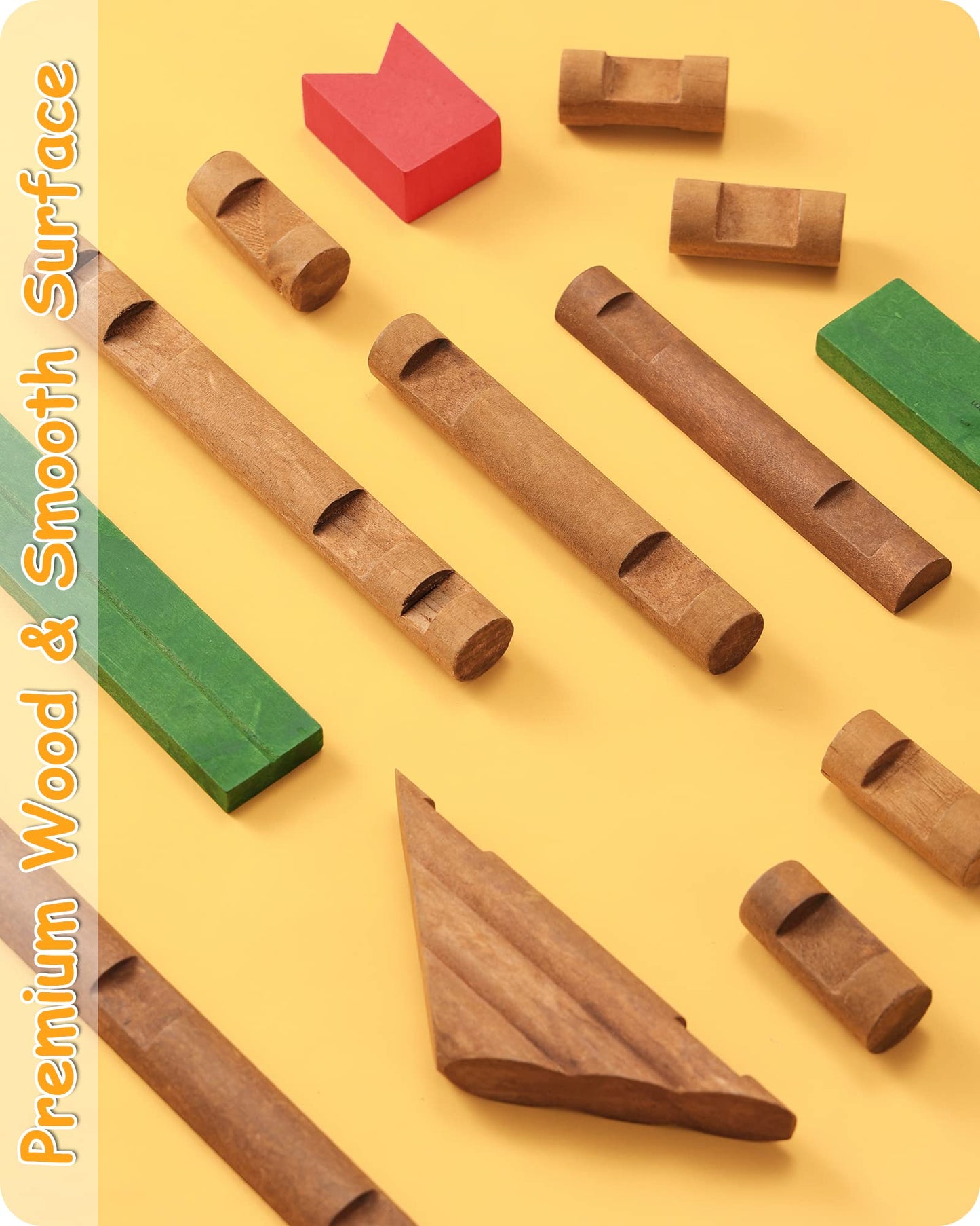 SainSmart Jr. 665 PCS Wooden Log Cabin Set for Toddlers — Classic STEM Construction, Lincoln Logs Compatible