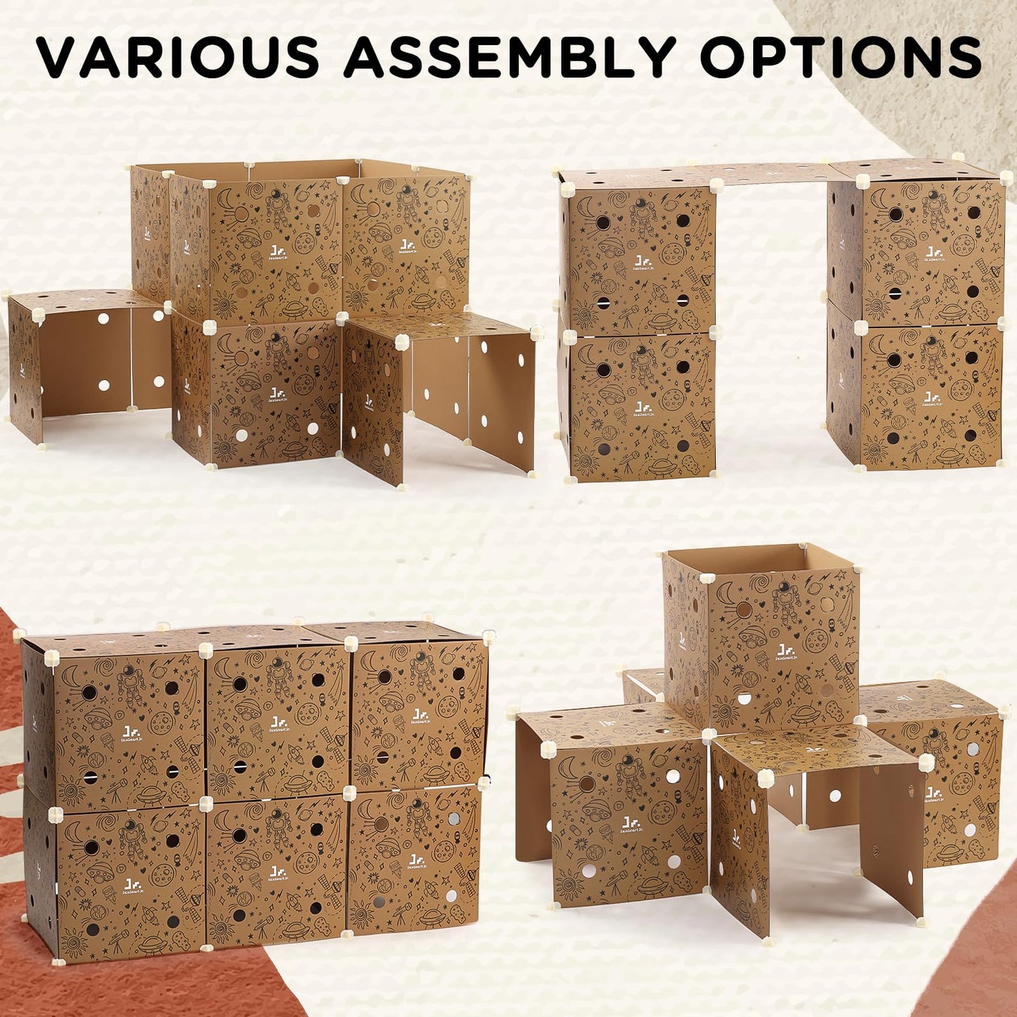 SainSmart Jr. Fort Building Kit – All-in-One Cardboard Fort Kit for Kids