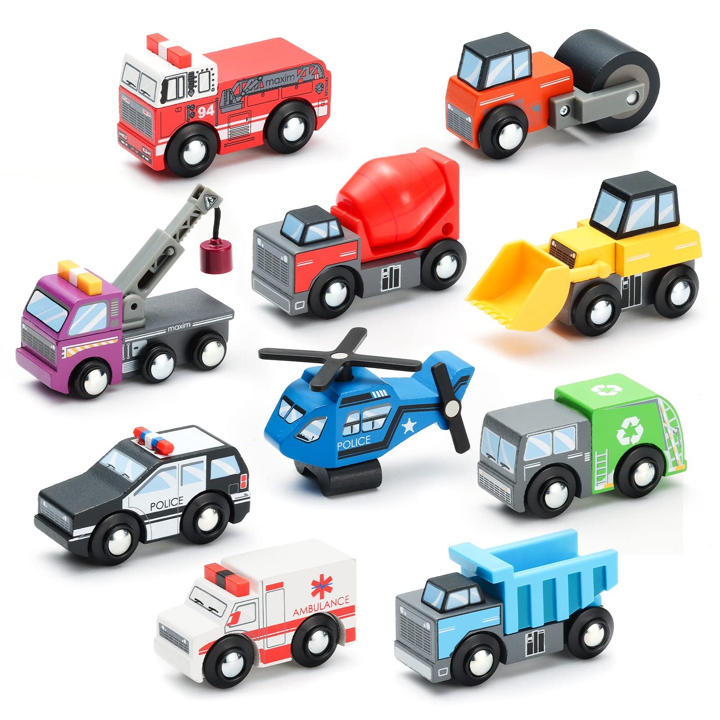 SainSmart Jr. Wooden Train Set Accessories (10 PCS) – Universal Brand Compatibility for Toddlers 3+