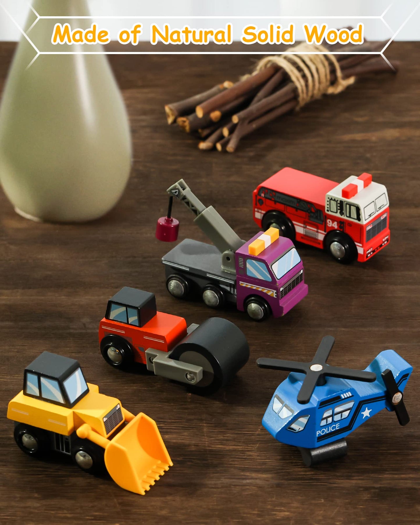 SainSmart Jr. Wooden Train Set Accessories (10 PCS) – Universal Brand Compatibility for Toddlers 3+
