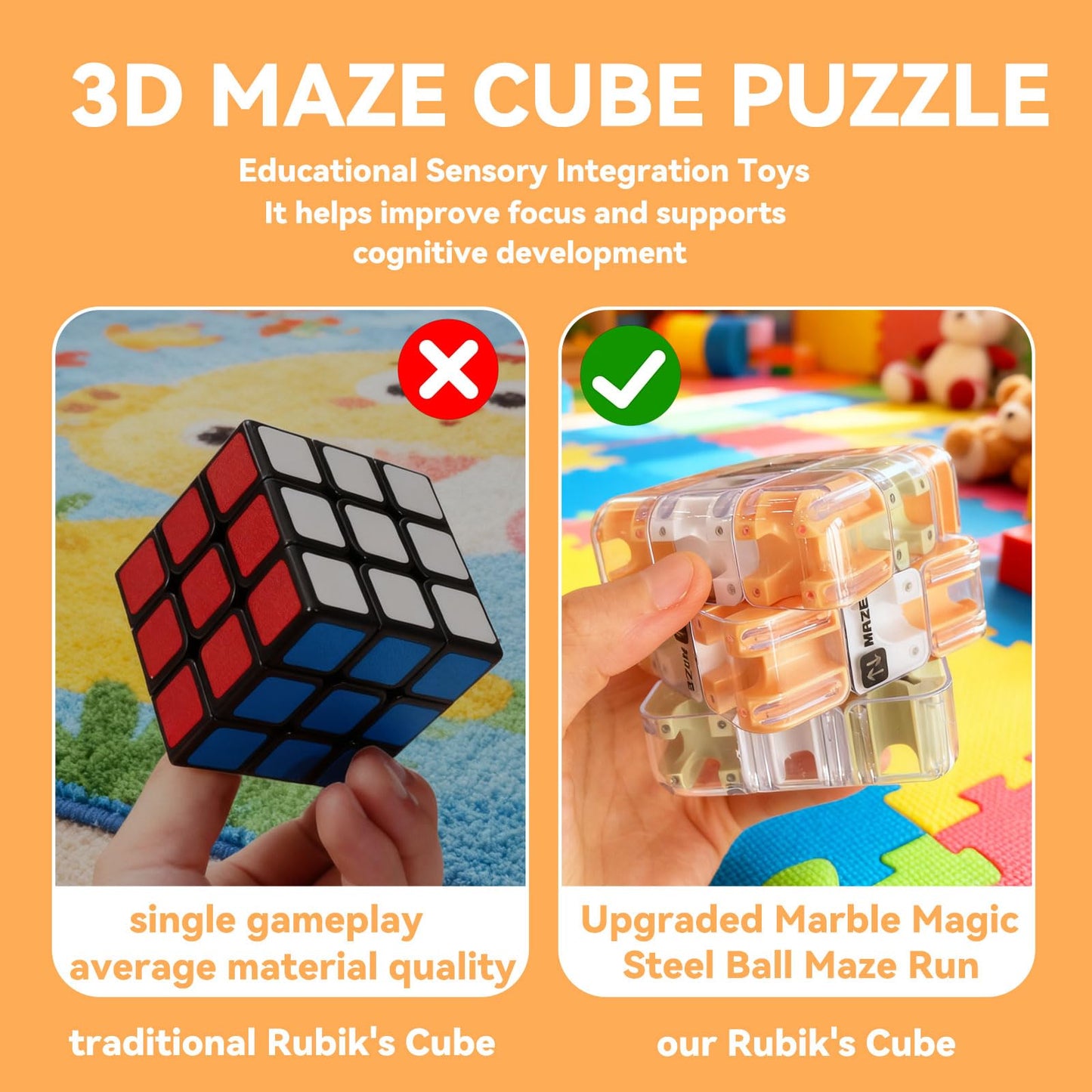 Sakiway Labyrinth 3D Puzzle Maze Cube – Brain Training & Family Fun