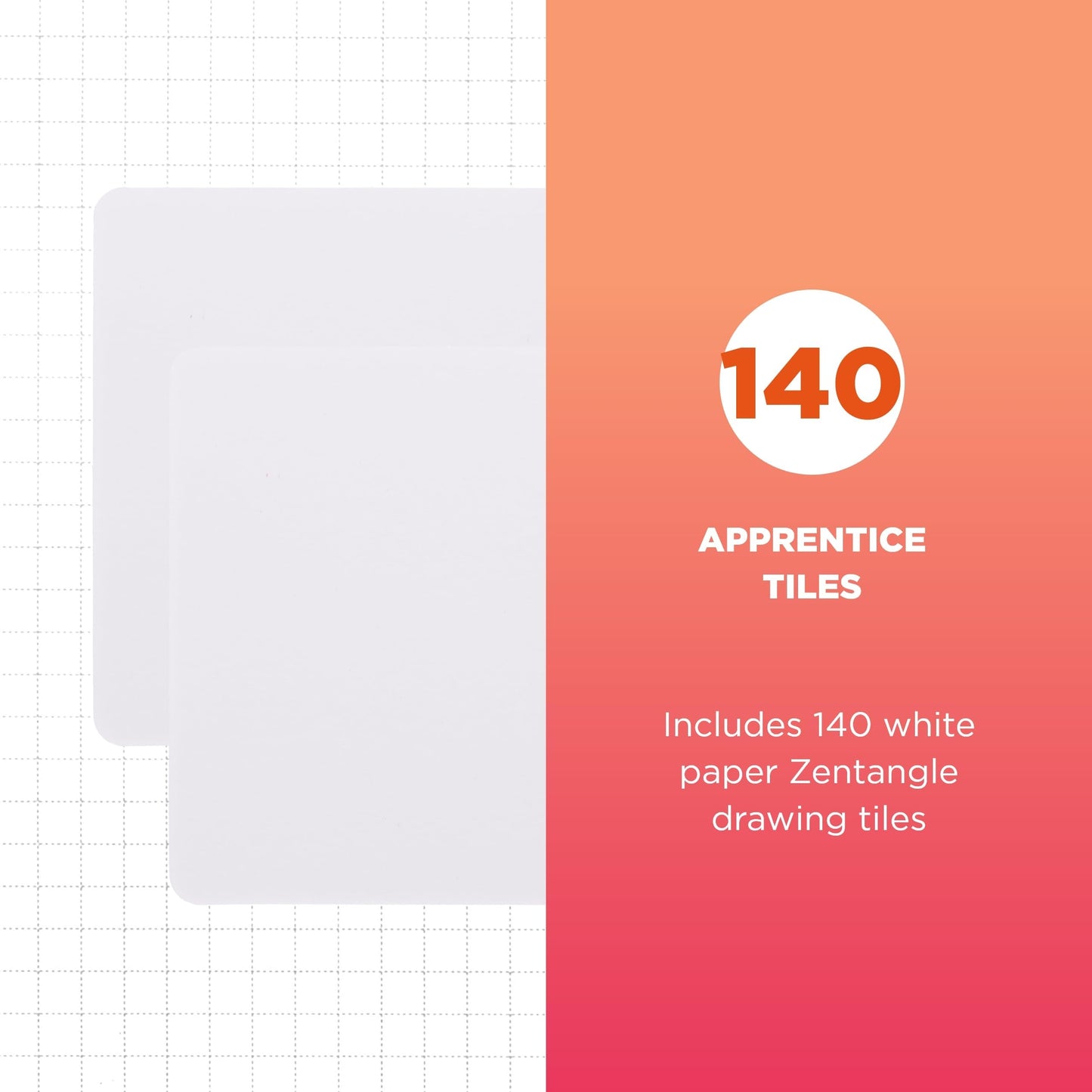 SAKURA Zentangle Apprentice White Tiles – Official Zentangle White Paper Tiles, 4.5 in x 4.5 in, 140 Pieces