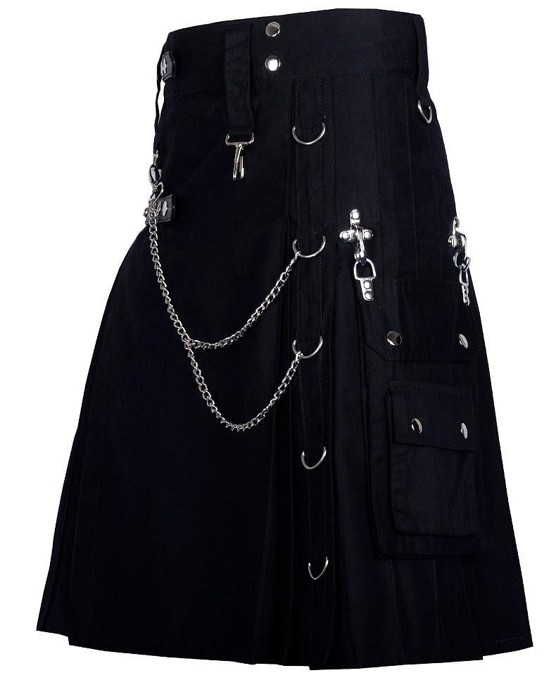 Sale Gothic Kilt Detachable Pockets Modern Gothic Fashion Kilt Active Men
