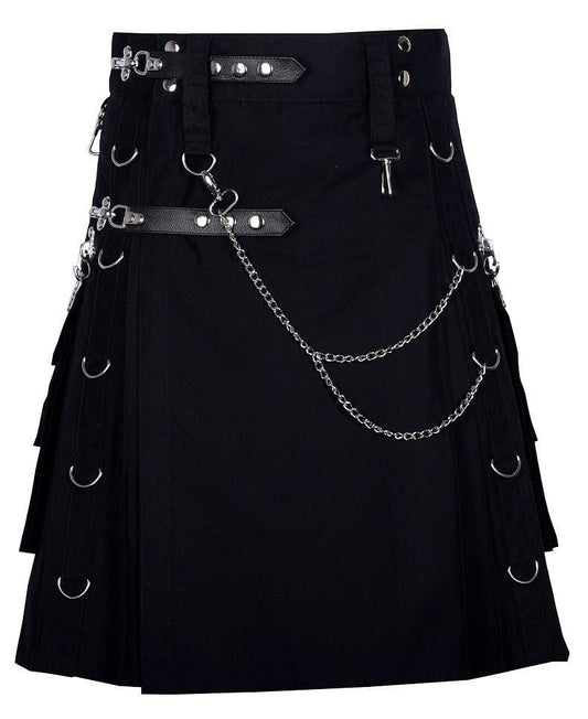 Sale Gothic Kilt Detachable Pockets Modern Gothic Fashion Kilt Active Men