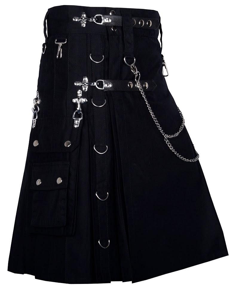 Sale Gothic Kilt Detachable Pockets Modern Gothic Fashion Kilt Active Men