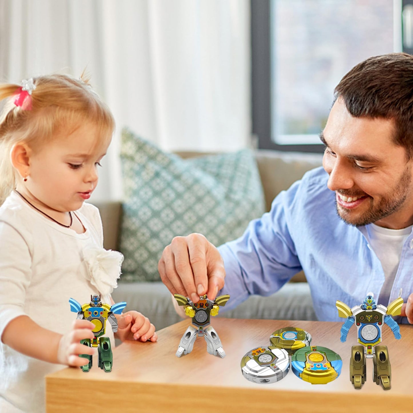 Salepo 6PCS Transformable Fidget Spinners – Robot Mode Sensory Toys for Kids