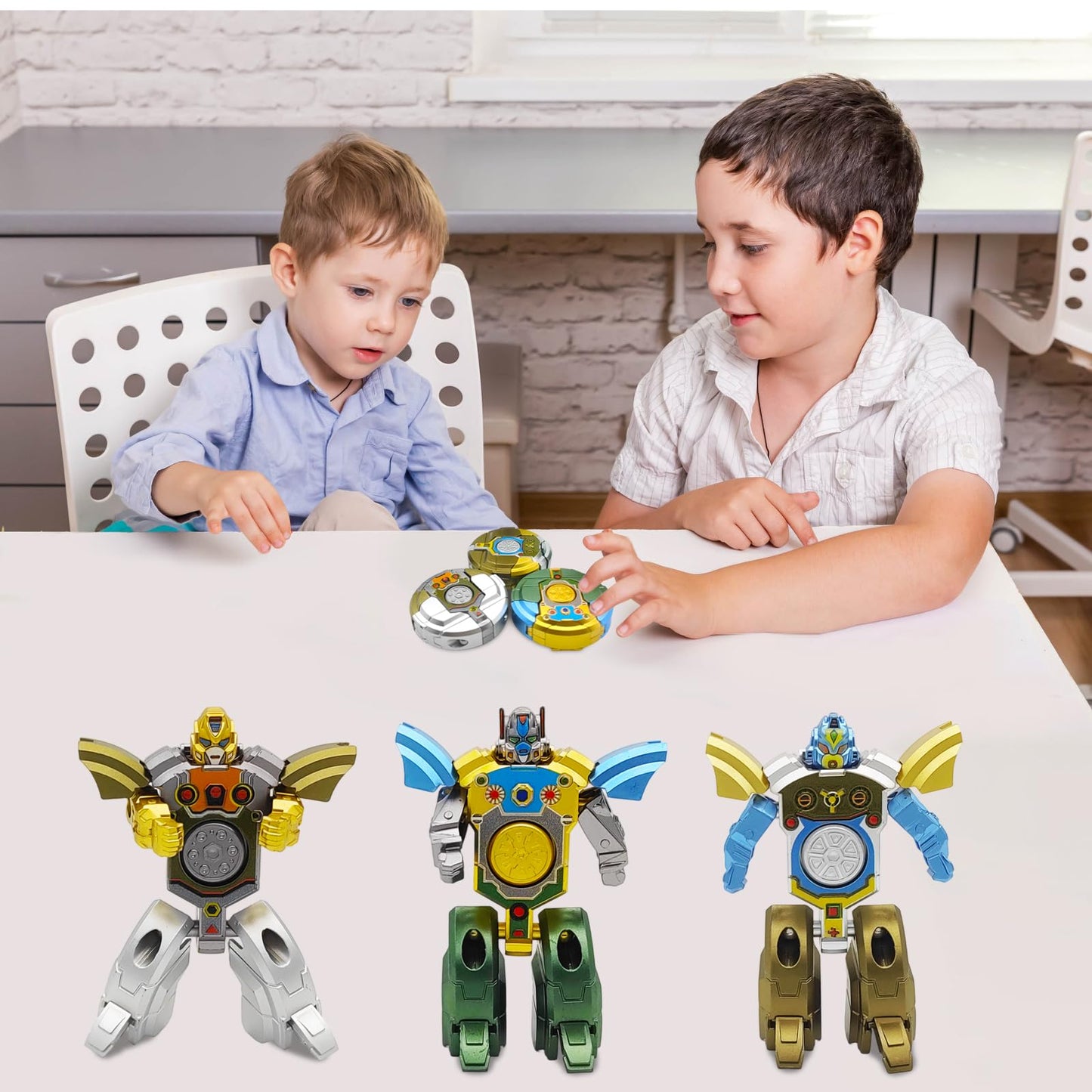 Salepo 6PCS Transformable Fidget Spinners – Robot Mode Sensory Toys for Kids