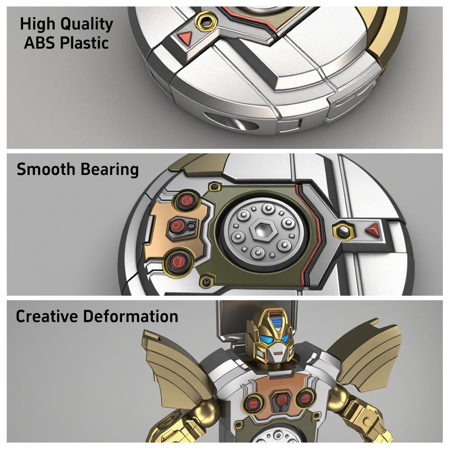 Salepo 6PCS Transformable Fidget Spinners – Robot Mode Sensory Toys for Kids