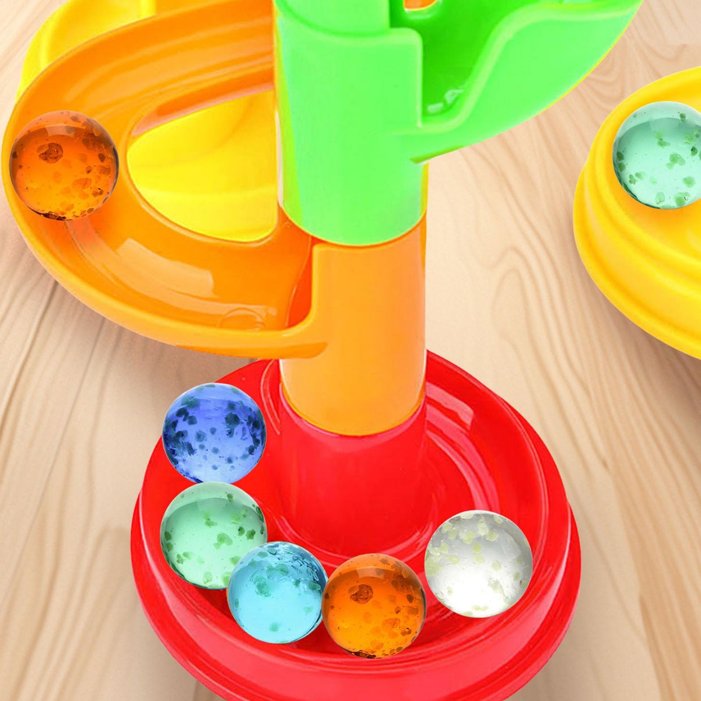 SallyFashion 25 PCS Glow in the Dark Glass Marbles — Colorful Marble Run Set for Kids