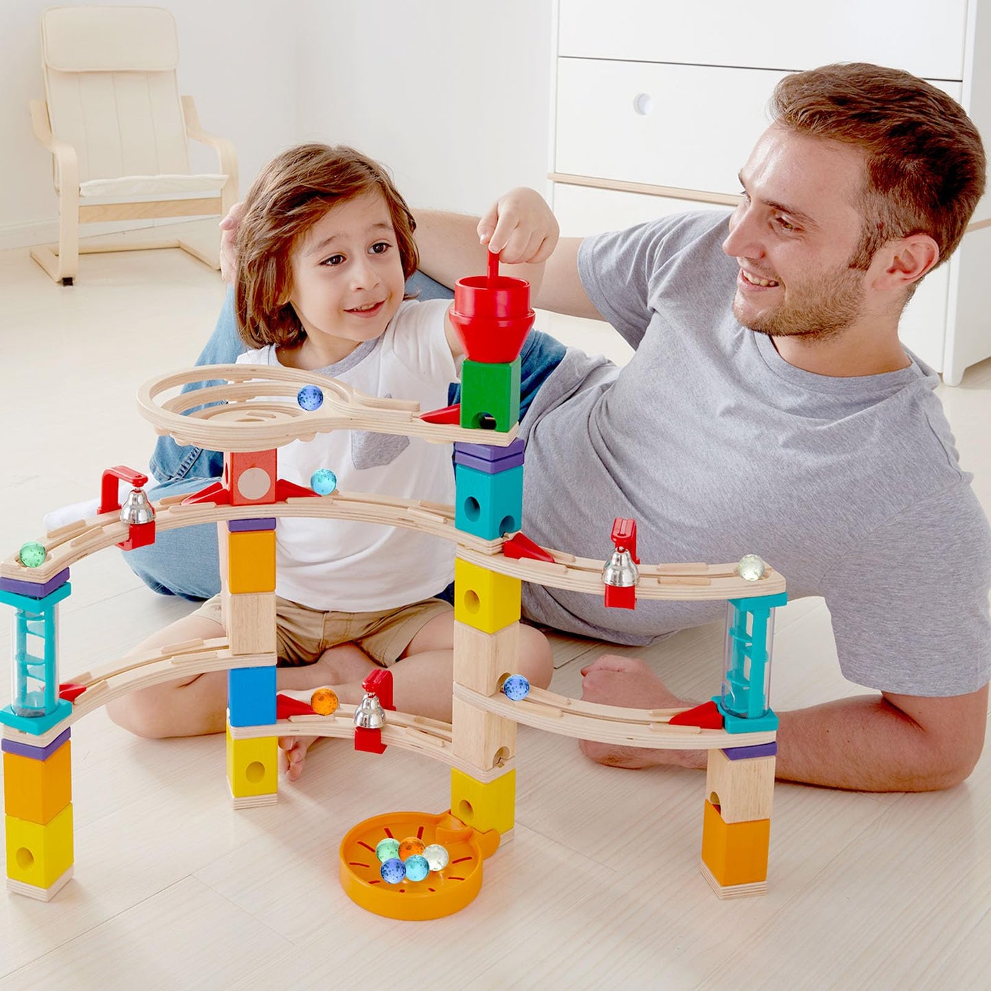SallyFashion 25 PCS Glow in the Dark Glass Marbles — Colorful Marble Run Set for Kids