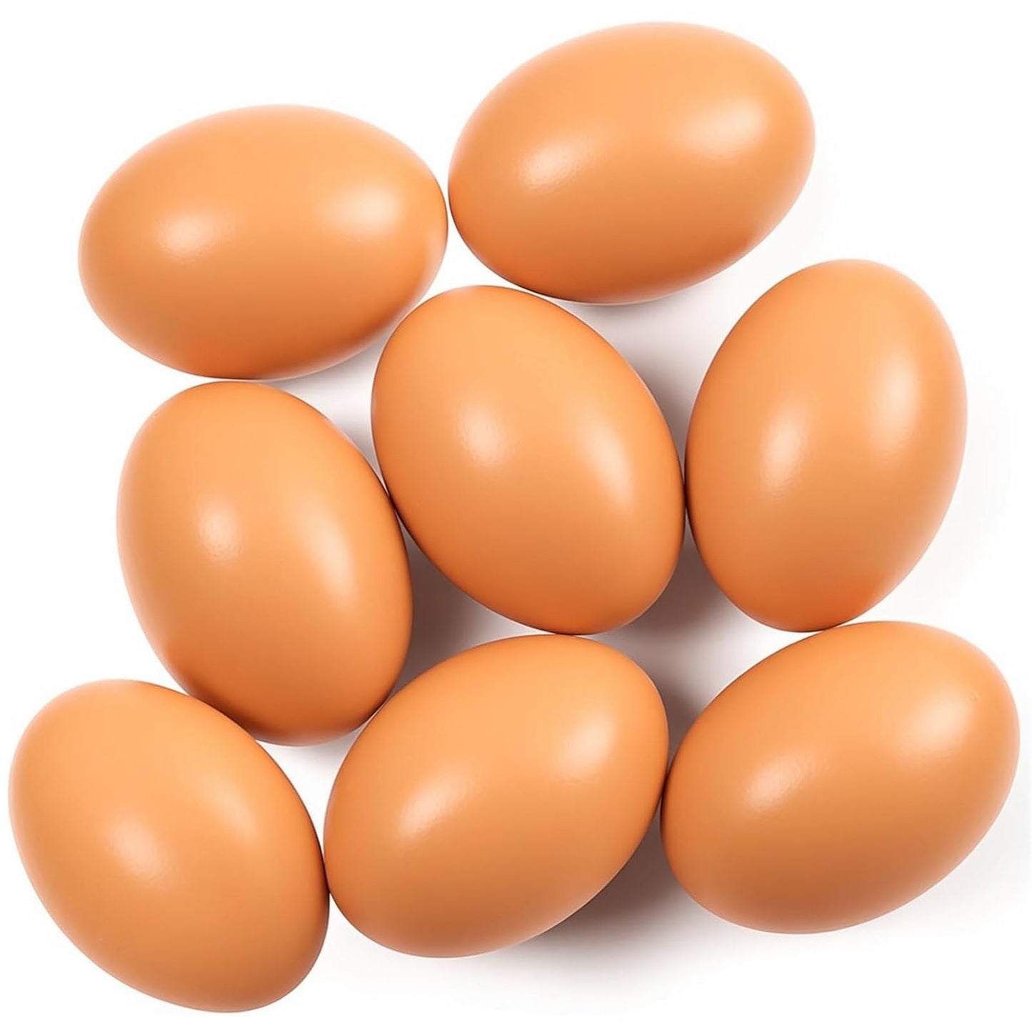 SallyFashion 8Pcs Wooden Fake Eggs – Realistic Nest Eggs, Decor & Play Set