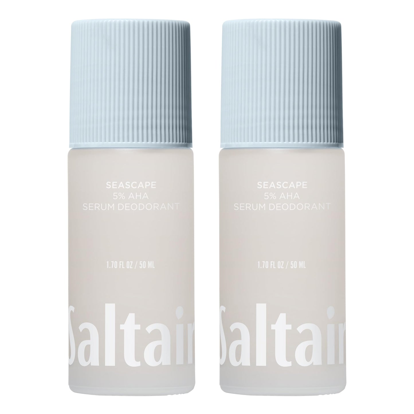 Saltair Serum Deodorant Seascape 2 Pack – 5% AHA Formula, Aluminum-Free Roll-On, 2x1.7oz