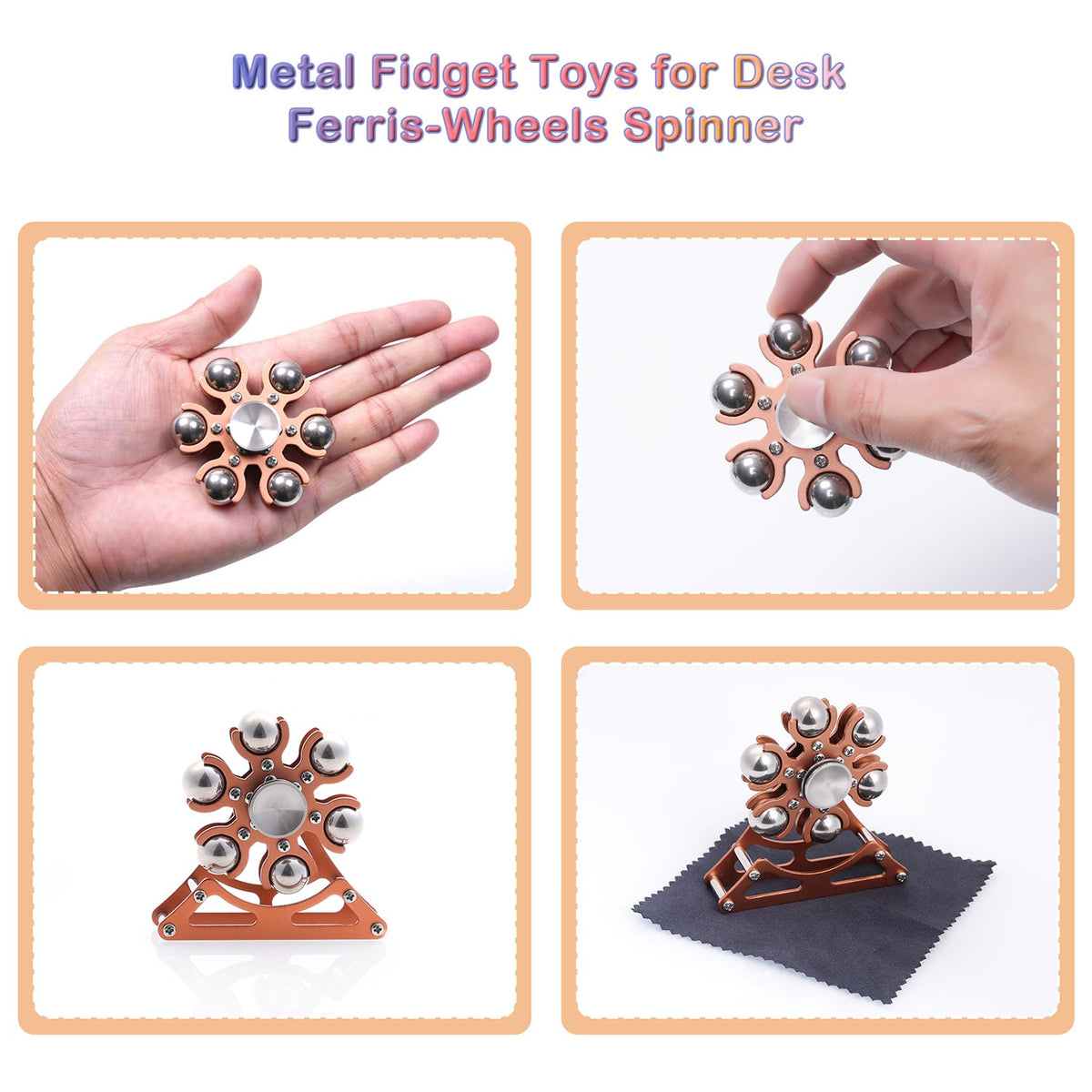 Samilalago Desk Fidget Toy – Metal Ferris-Wheels Spinner, Kinetic Desktop Toy for Focus