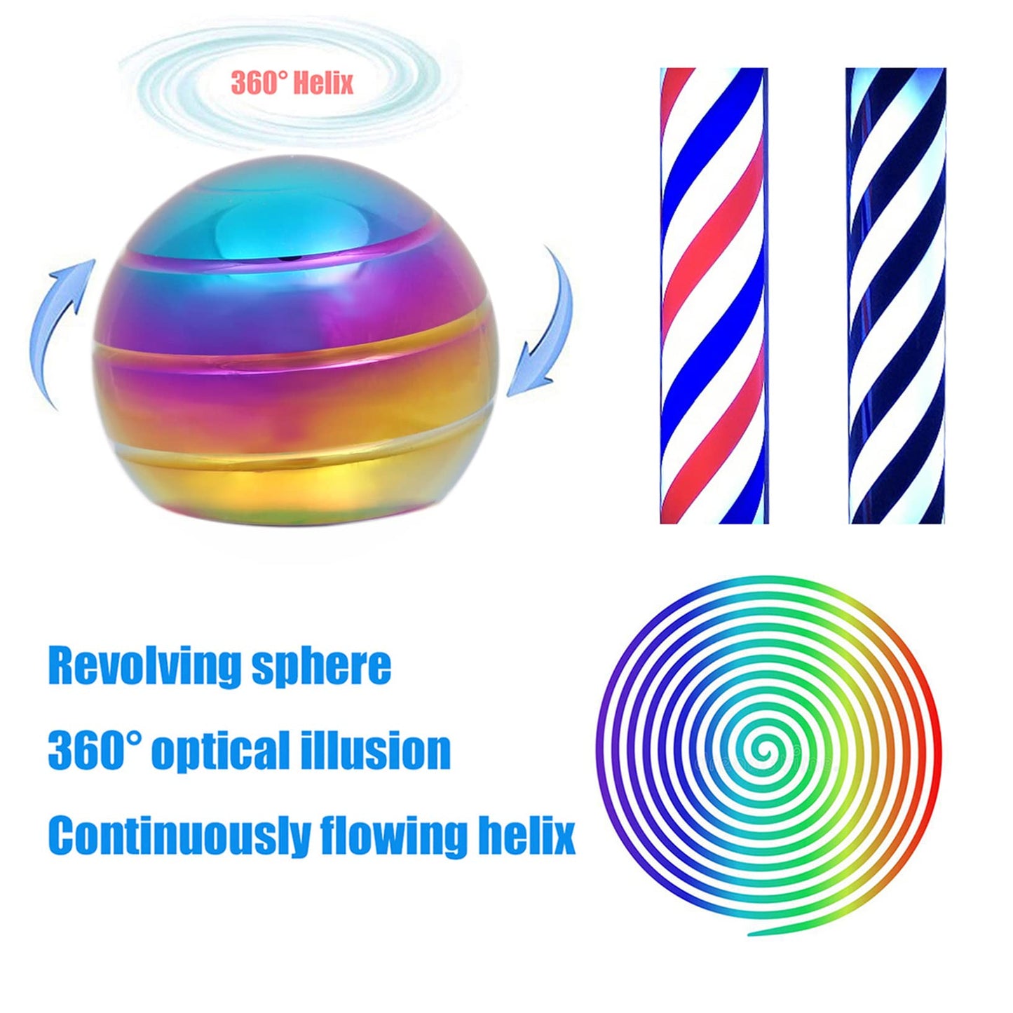 Samilalago Desk Fidget Toy – Kinetic Optical Illusion Spinner, 180s Spin, Focus & Relaxation