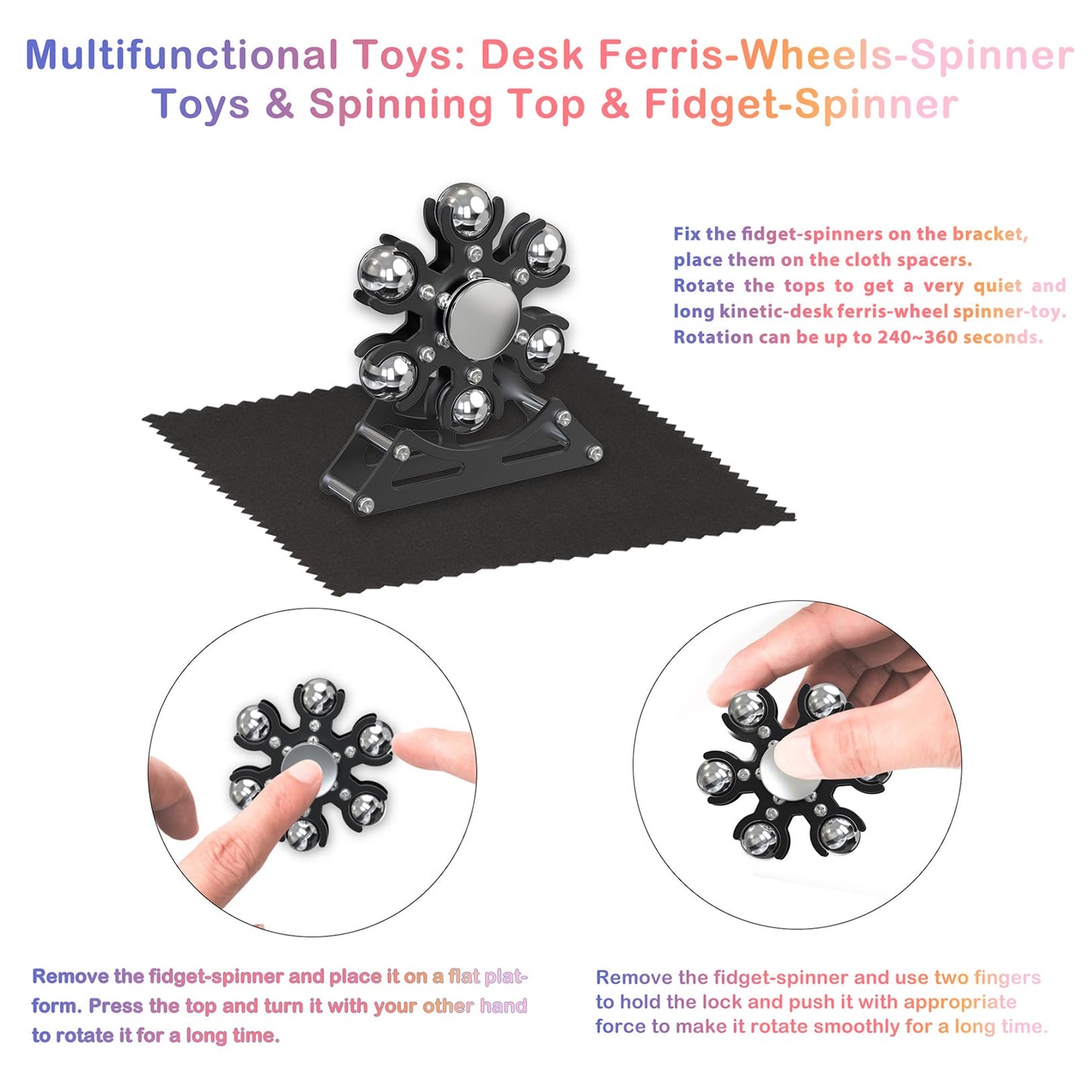 Samisoler Desk Ferris Wheels Spinner — 4-Min Kinetic Metal Fidget Toy for Focus & Portable Fun
