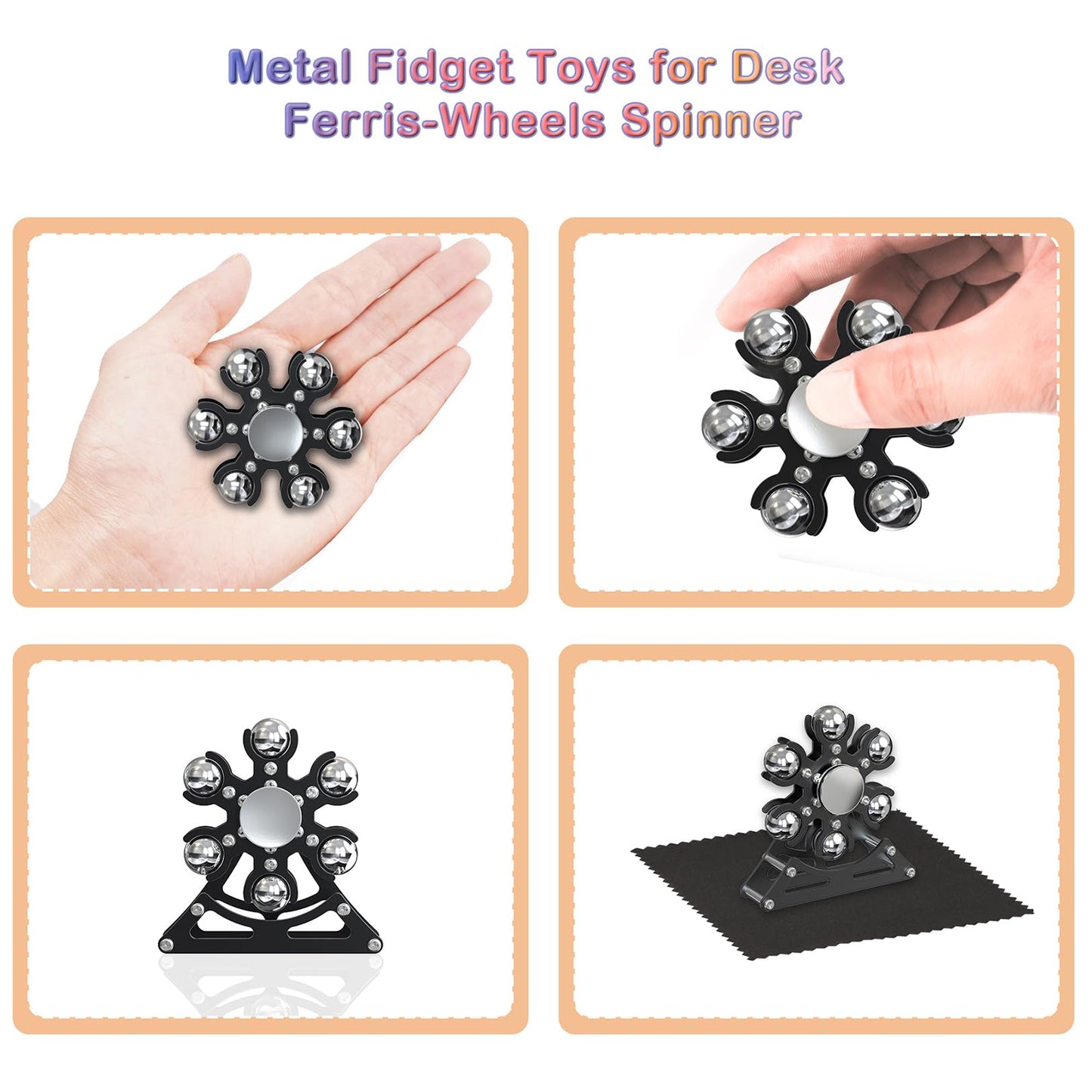 Samisoler Desk Ferris Wheels Spinner — 4-Min Kinetic Metal Fidget Toy for Focus & Portable Fun