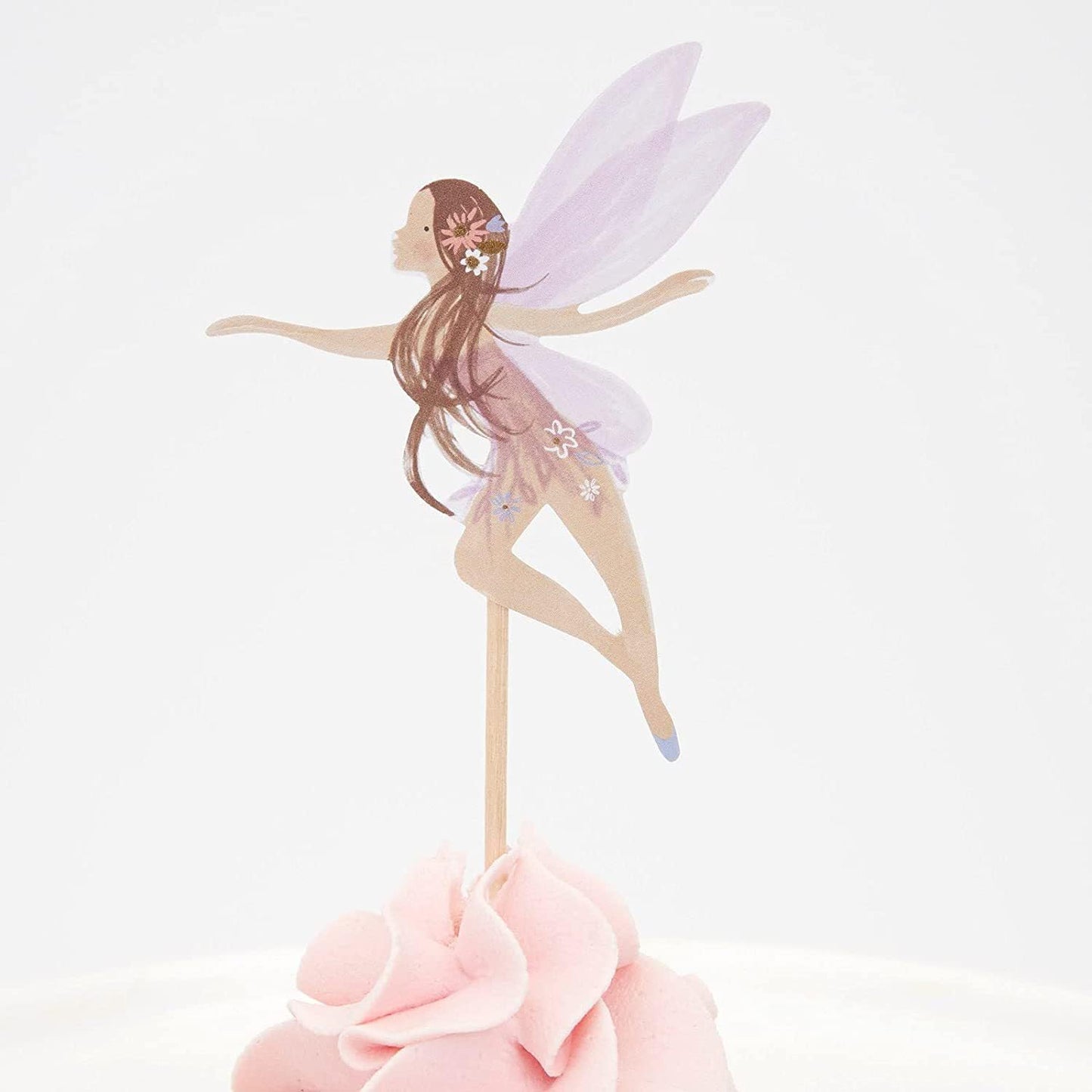 SAMOKA Fairy Cupcake Toppers – 24 Pcs Fairy Cake Decorations