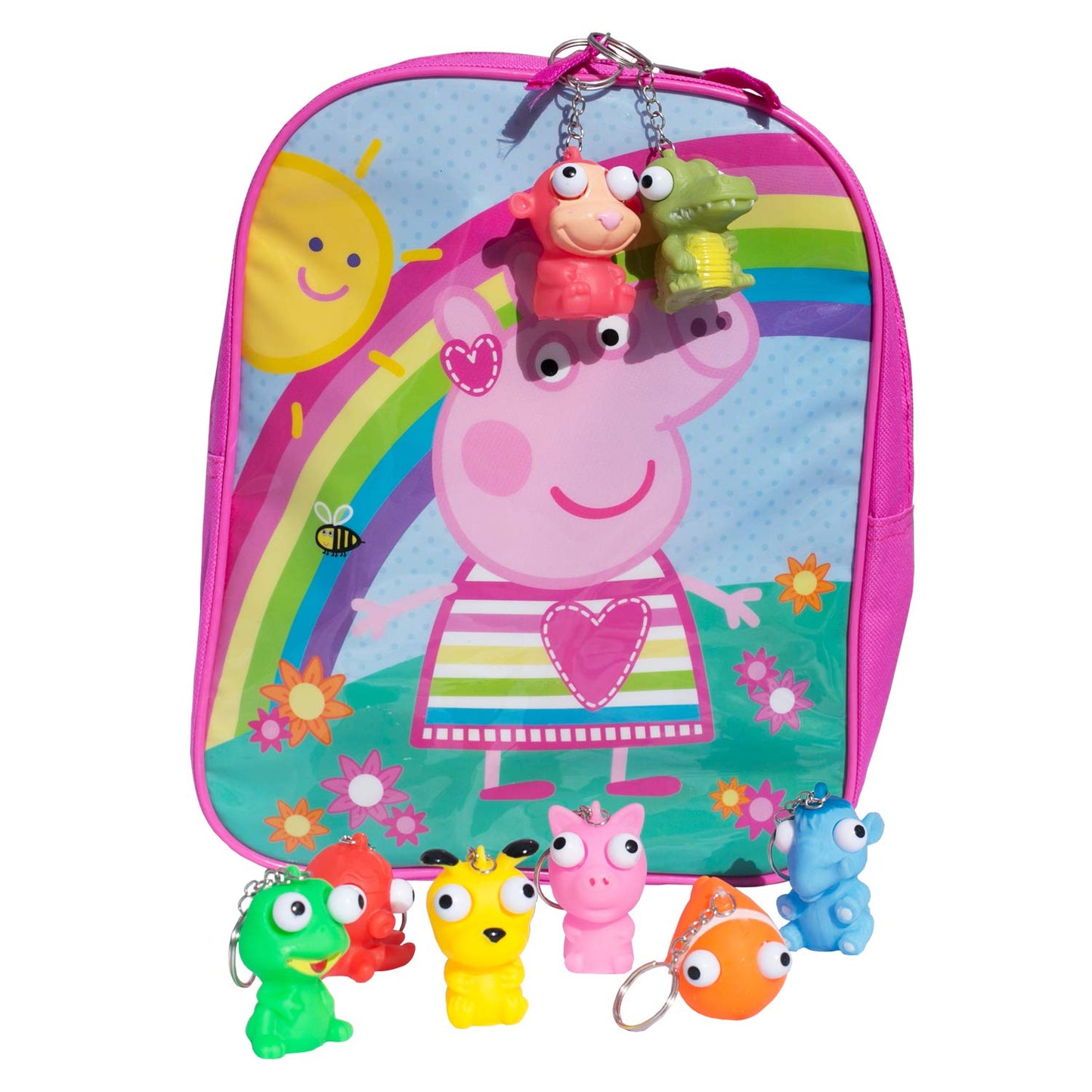 SAMRIKO 32-Piece Valentines Day Cards with Pop-Eye Animal Keychains | Class Valentine Gifts for Kids