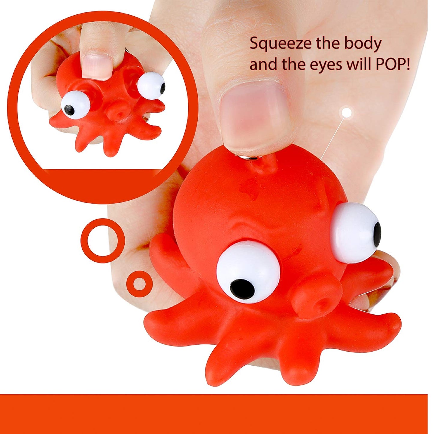 SAMRIKO 32-Piece Valentines Day Cards with Pop-Eye Animal Keychains | Class Valentine Gifts for Kids