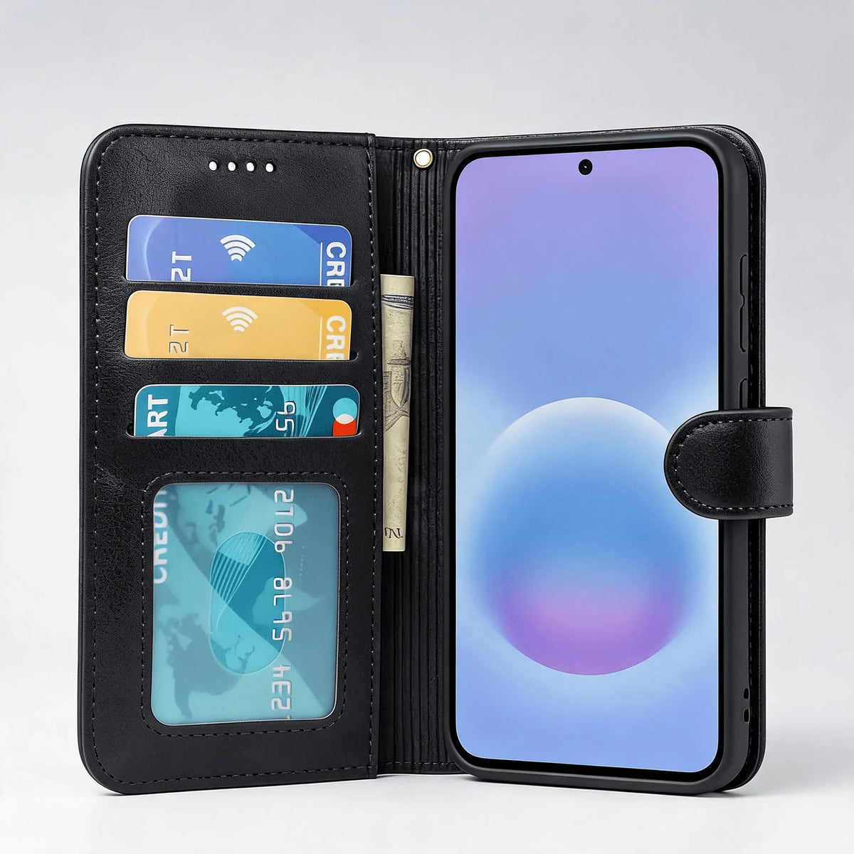 Samsung Galaxy A15 Book Flip Case Leather Wallet
