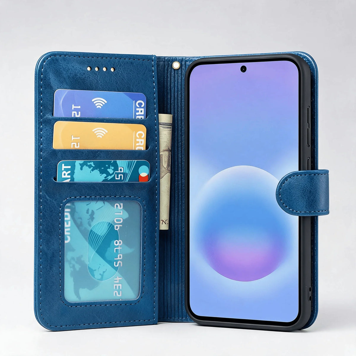 Samsung Galaxy A57 Book Flip Case Leather Wallet